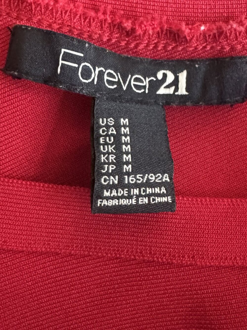 Forever 21 Red One Shoulder Bodycon Dress - Size M - Picture 4 of 5